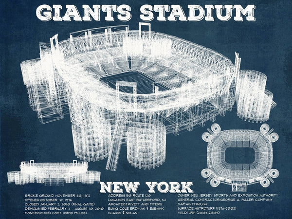 14" x 11" / Unframed Cutler West Giants Stadium - The Meadowlands New York Vintage Print