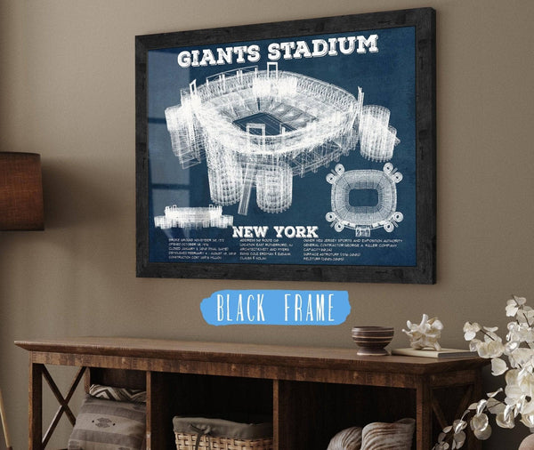 20" x 16" / Black Frame Cutler West Giants Stadium - The Meadowlands New York Vintage Print