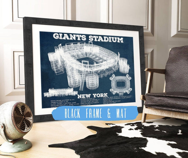20" x 16" / Black Frame & Mat Cutler West Giants Stadium - The Meadowlands New York Vintage Print