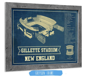 14" x 11" / Greyson Frame Cutler West Gillette Stadium New England Patriots - Vintage Football Print