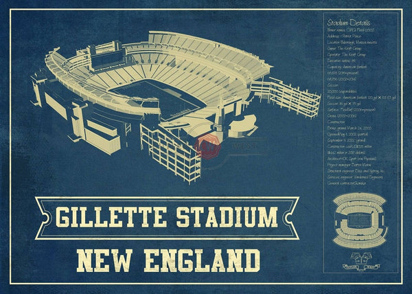 14" x 11" / Unframed Cutler West Gillette Stadium New England Patriots - Vintage Football Print