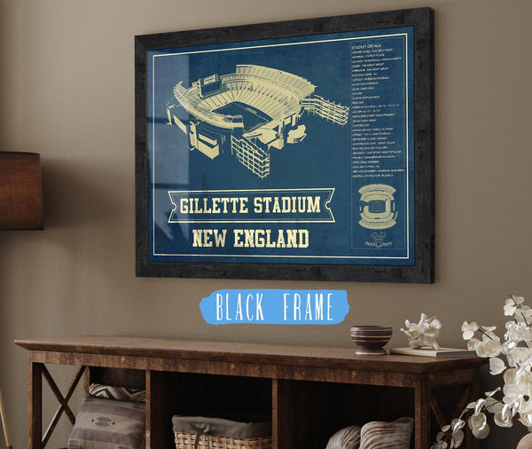20" x 16" / Black Frame Cutler West Gillette Stadium New England Patriots - Vintage Football Print