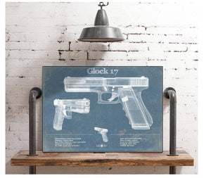 Cutler West Glock 17 Blueprint Vintage Gun Print