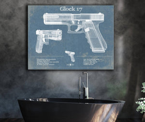 Cutler West Glock 17 Blueprint Vintage Gun Print