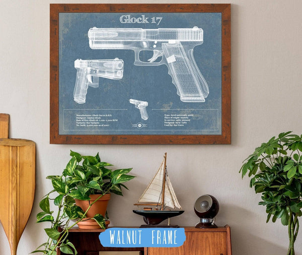 Cutler West Glock 17 Blueprint Vintage Gun Print