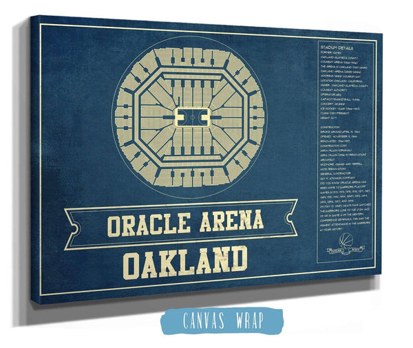 Cutler West Golden State Warriors - Oracle Arena Vintage Basketball Blueprint Framed NBA Print