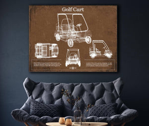 Cutler West Golf Cart Blueprint Patent Art