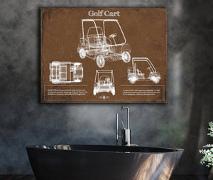 Cutler West Golf Cart Blueprint Patent Art