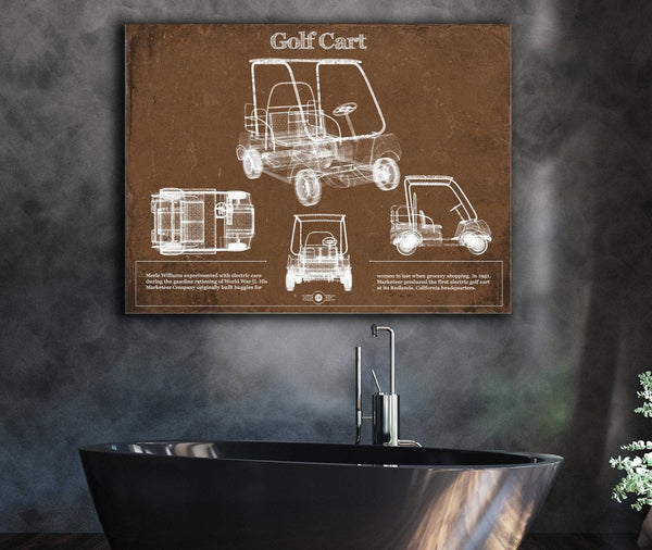 Cutler West Golf Cart Blueprint Patent Art