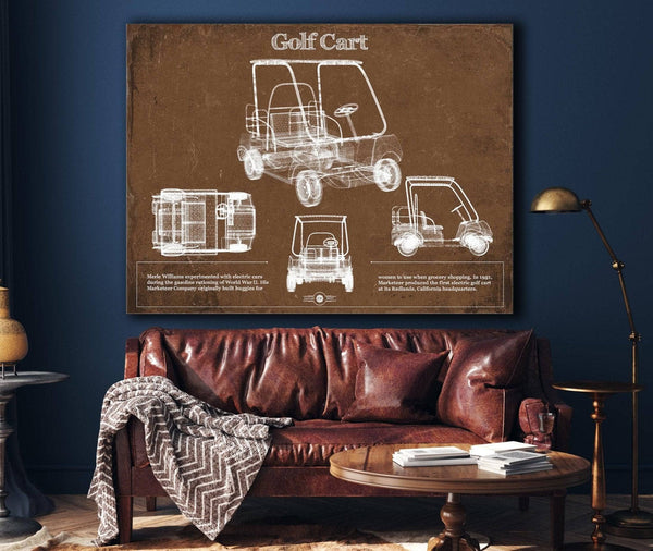 Cutler West Golf Cart Blueprint Patent Art