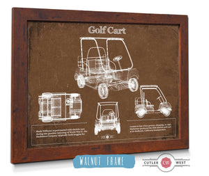Cutler West Golf Cart Blueprint Patent Art