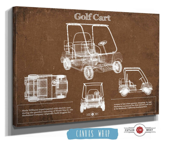 Cutler West Golf Cart Blueprint Patent Art