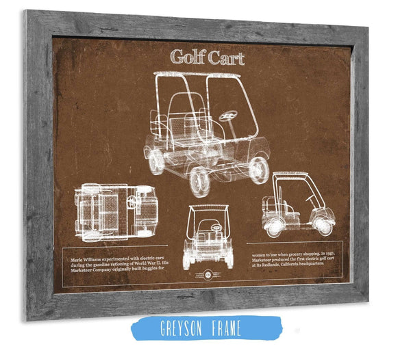 Cutler West Golf Cart Blueprint Patent Art