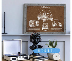 Cutler West Golf Cart Blueprint Patent Art