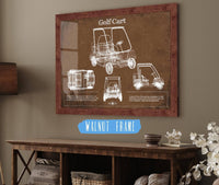 Cutler West Golf Cart Blueprint Patent Art