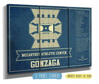 Cutler West 48" x 32" / 3 Panel Canvas Wrap McCarthey Athletic Center Gonzaga Bulldogs Vintage Basketball Blueprint 933350216-48"-x-32"82750