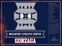 Cutler West Basketball Collection 14" x 11" / Unframed McCarthey Athletic Center Gonzaga Bulldogs Team Colors Vintage Basketball Blueprint 933350217_83228