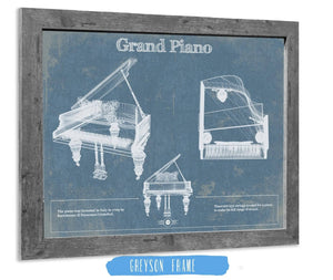 14" x 11" / Greyson Frame Cutler West Grand Piano Blueprint
