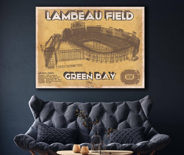Cutler West Green Bay Packers - Lambeau Field Brown Version Vintage Football Print