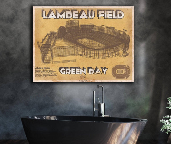 Cutler West Green Bay Packers - Lambeau Field Brown Version Vintage Football Print