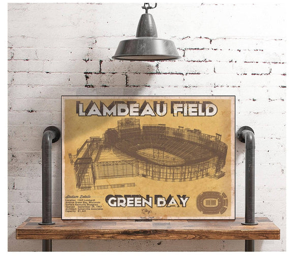 Cutler West Green Bay Packers - Lambeau Field Brown Version Vintage Football Print