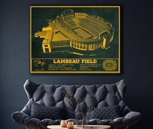 Cutler West Green Bay Packers - Lambeau Field Team Color Vintage Football Print