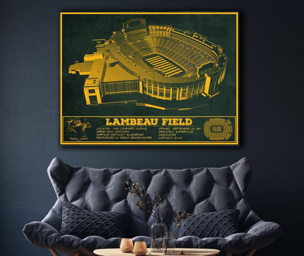 Cutler West Green Bay Packers - Lambeau Field Team Color Vintage Football Print