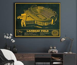 Cutler West Green Bay Packers - Lambeau Field Team Color Vintage Football Print