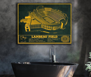 Cutler West Green Bay Packers - Lambeau Field Team Color Vintage Football Print