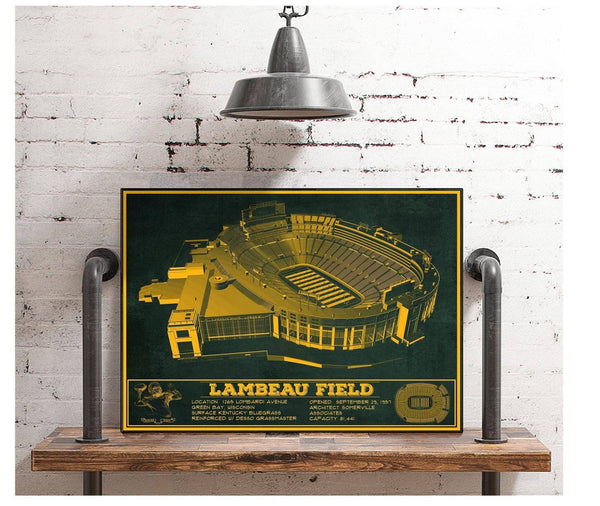 Cutler West Green Bay Packers - Lambeau Field Team Color Vintage Football Print