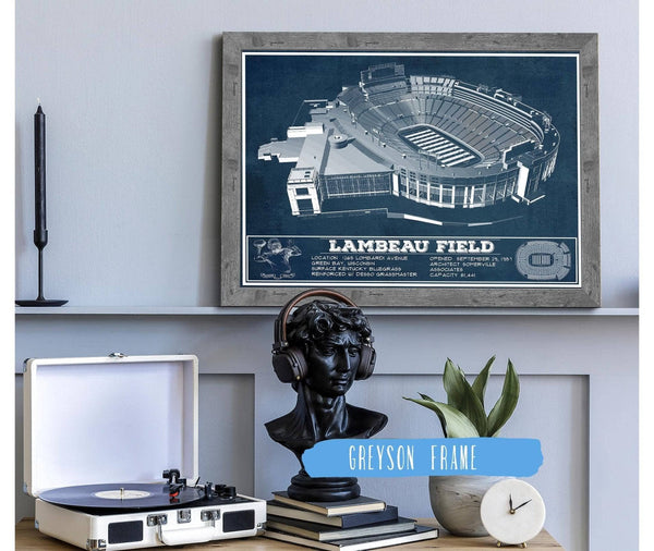 14" x 11" / Greyson Frame Cutler West Green Bay Packers - Lambeau Field Vintage Football Print