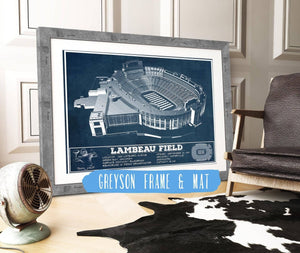 14" x 11" / Greyson Frame & Mat Cutler West Green Bay Packers - Lambeau Field Vintage Football Print