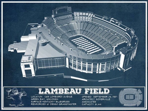 14" x 11" / Unframed Cutler West Green Bay Packers - Lambeau Field Vintage Football Print