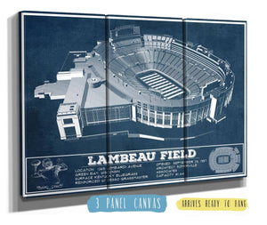 36" x 24" / 3 Panel Canvas Wrap Cutler West Green Bay Packers - Lambeau Field Vintage Football Print