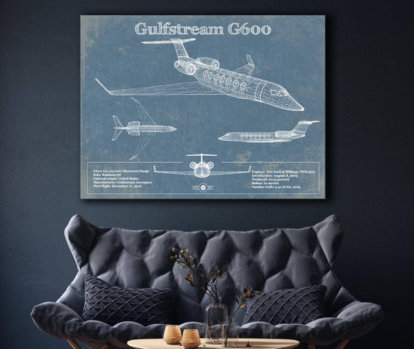 Cutler West Gulfstream G600 Jet Vintage Aviation Blueprint