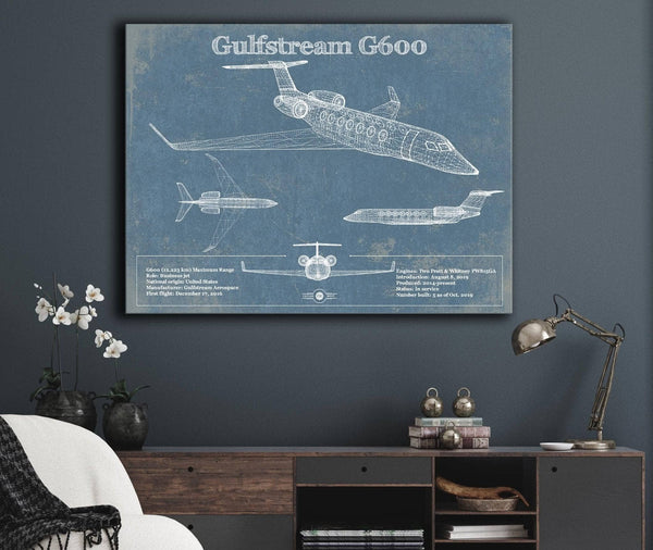Cutler West Gulfstream G600 Jet Vintage Aviation Blueprint