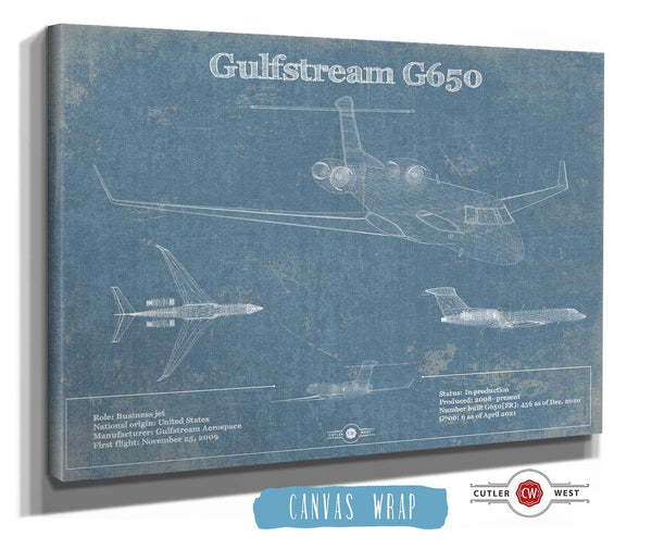 Cutler West Gulfstream G650 Jet Vintage Aviation Blueprint