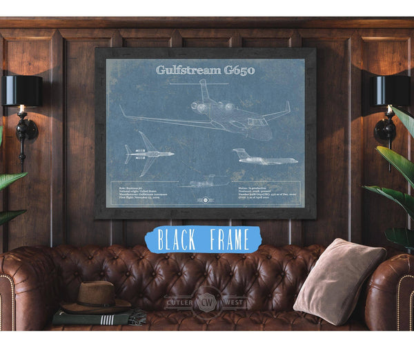 Cutler West Gulfstream G650 Jet Vintage Aviation Blueprint
