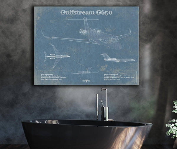 Cutler West Gulfstream G650 Jet Vintage Aviation Blueprint