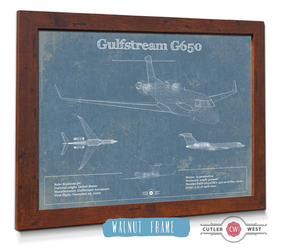 Cutler West Gulfstream G650 Jet Vintage Aviation Blueprint