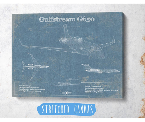 Cutler West Gulfstream G650 Jet Vintage Aviation Blueprint