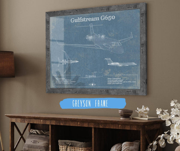 Cutler West Gulfstream G650 Jet Vintage Aviation Blueprint