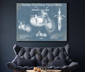 Cutler West Harley-Davidson Dyna Glide Blueprint Motorcycle Patent Print