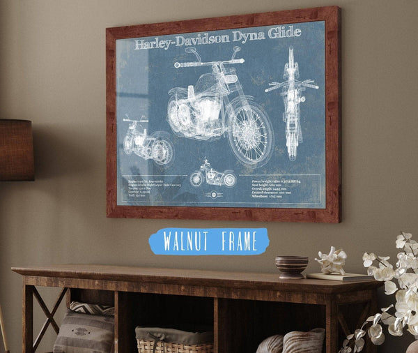 Cutler West Harley-Davidson Dyna Glide Blueprint Motorcycle Patent Print