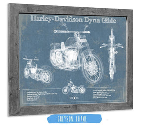14" x 11" / Greyson Frame Cutler West Harley-Davidson Dyna Glide Blueprint Motorcycle Patent Print
