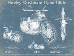 14" x 11" / Unframed Cutler West Harley-Davidson Dyna Glide Blueprint Motorcycle Patent Print