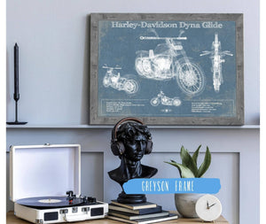 20" x 16" / Greyson Frame Cutler West Harley-Davidson Dyna Glide Blueprint Motorcycle Patent Print