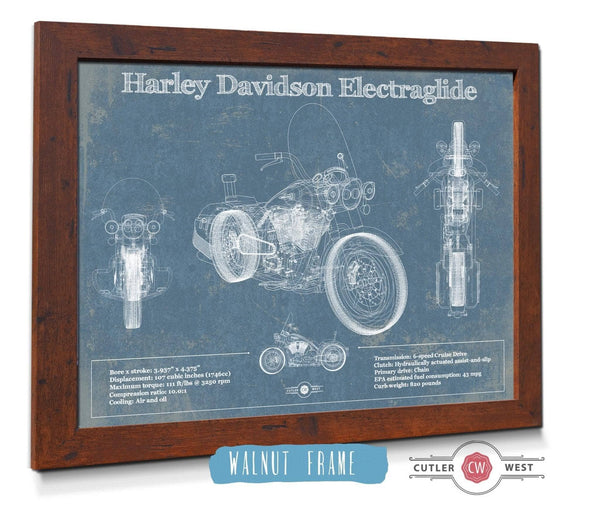 Cutler West Harley Davidson ElectraGlide Motorcycle Patent Print