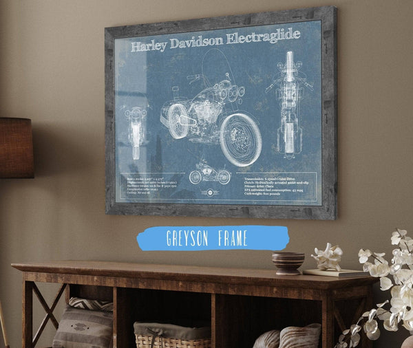 Cutler West Harley Davidson ElectraGlide Motorcycle Patent Print
