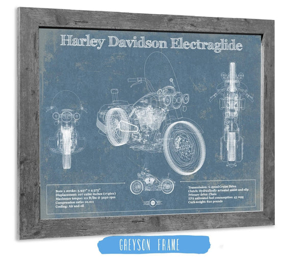 Cutler West Harley Davidson ElectraGlide Motorcycle Patent Print